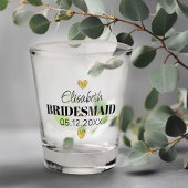 Elegant modern Script Cute Glitter Hearts Custom Shot Glas