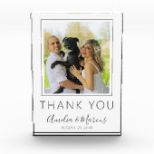 Elegant Modern Script Dank u voor uw bruiloft Fotoblokken (Voorkant)