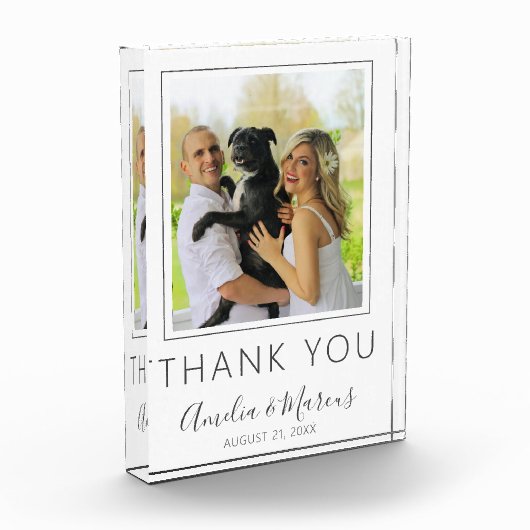 Elegant Modern Script Dank u voor uw bruiloft Fotoblokken (Links)