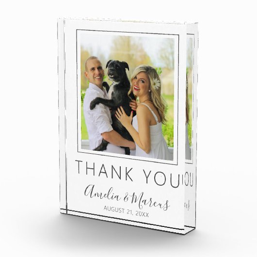 Elegant Modern Script Dank u voor uw bruiloft Fotoblokken (Rechts)