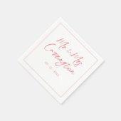 Elegant modern script de heer Mrs Pink Wedding Servet (Hoek)