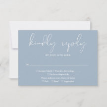 Elegant Modern Script Dusty Blue Wedding