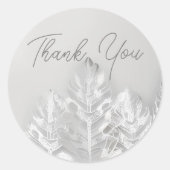 Elegant modern script eenvoudig dank u zilver ronde sticker (Voorkant)