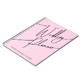 Elegant modern script Eenvoudige Weddingplanner Ro Notitieboek (Linkerzijde)