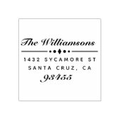 Elegant Modern Script Familienaam Retouradres Rubberstempel (Afrduk)