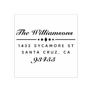 Elegant modern Script Family Name Return-adres Rubberstempel