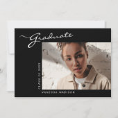 Elegant modern script | Foto-Afstuderen Aankondiging (Voorkant)