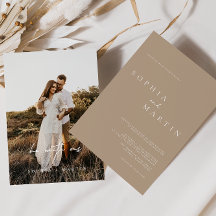 Elegant modern script Foto Classic Wedding Invita