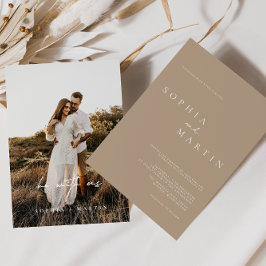 Elegant modern script Foto Classic Wedding Invita Kaart