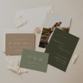 Elegant modern script Foto Classic Wedding Invita Kaart