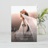 Elegant Modern Script Foto Classic Wedding Kaart (Staand voorkant)