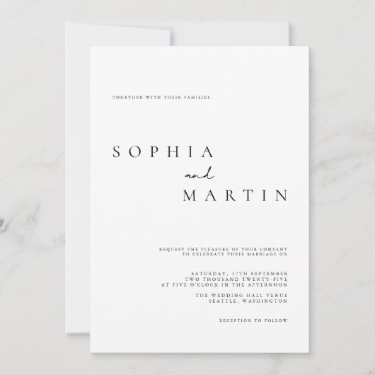 Elegant modern script foto klassieke bruiloft kaart (Voorkant)