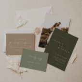 Elegant modern script foto klassieke bruiloft kaart