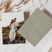 Elegant modern script foto klassieke bruiloft kaart