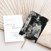 Elegant modern script foto klassieke bruiloft kaart