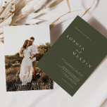 Elegant modern script foto klassieke bruiloft kaart<br><div class="desc">Ontworpen om te coördineren met voor het "Moderne Klassieke" Collectie van de Uitnodiging van de Weddenschap. Klik op "Personaliseren" als je details wilt wijzigen. Uitzicht de verbinding van het collectie op deze pagina om alle passende punten in dit prachtige ontwerp te zien of het collectie te zien https://bit.ly/3H2bCfh</div>