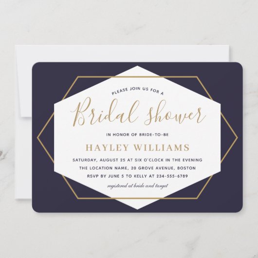 Elegant modern script geometrisch Vrijgezellenfees Kaart (Voorkant)