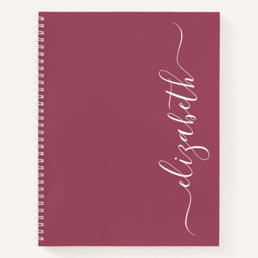 Elegant modern script gepersonaliseerd notitieboek (Voorkant)