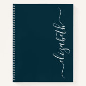 Elegant modern script gepersonaliseerd notitieboek (Voorkant)