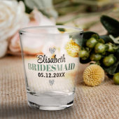 Elegant Modern Script Glitter Harten Bruidsfeest Shot Glas