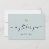 Elegant modern Script Gold Heart Cadeaucertificaat (Voorkant)