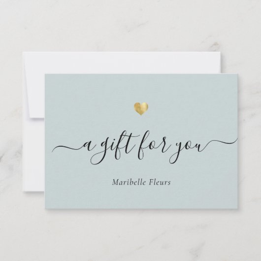 Elegant modern Script Gold Heart Cadeaucertificaat (Voorkant)