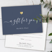 Elegant modern Script Gold Heart Cadeaucertificaat
