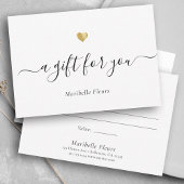 Elegant modern Script Gold Heart Cadeaucertificaat