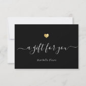 Elegant modern Script Gold Heart Cadeaucertificaat (Voorkant)