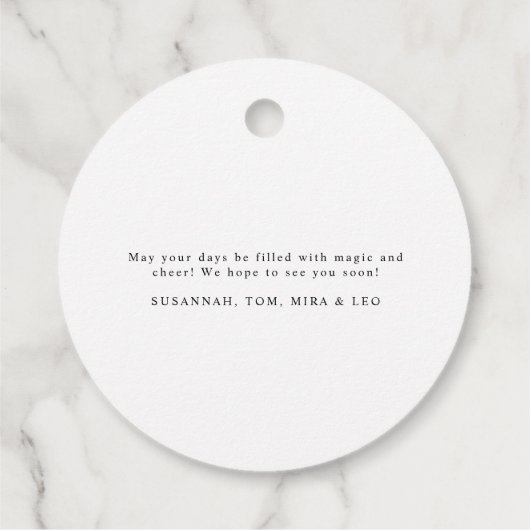 Elegant modern script Gold Heart Happy Holiday Bedankjes Labels (Achterkant)