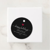 Elegant modern script Gold Heart Happy Holiday Bedankjes Labels (In situ)