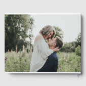 Elegant modern script Gold Heart Photo Weduwnaar Gastenboek (Achterkant)