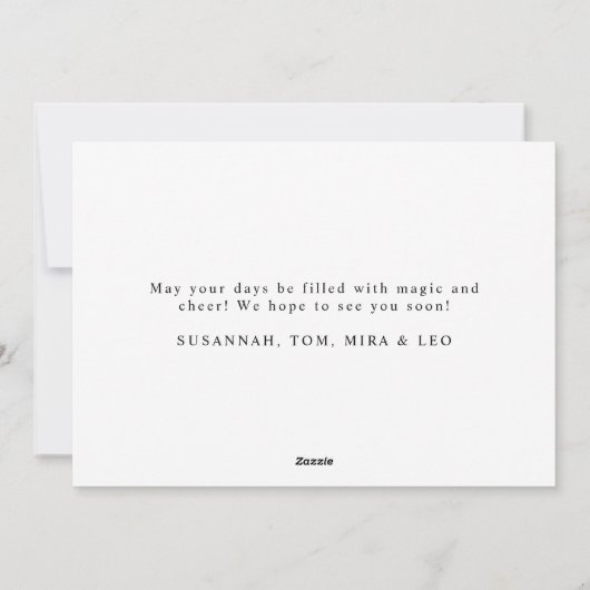 Elegant modern script Gold Merry kerstboom Ho Feestdagenkaart (Achterkant)