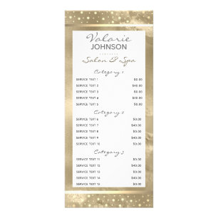 Elegant modern script Gold Salon Spa 5 Service Reclamekaart