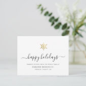 Elegant modern script Gold Snowflake Corporate Feestdagenkaart (Staand voorkant)
