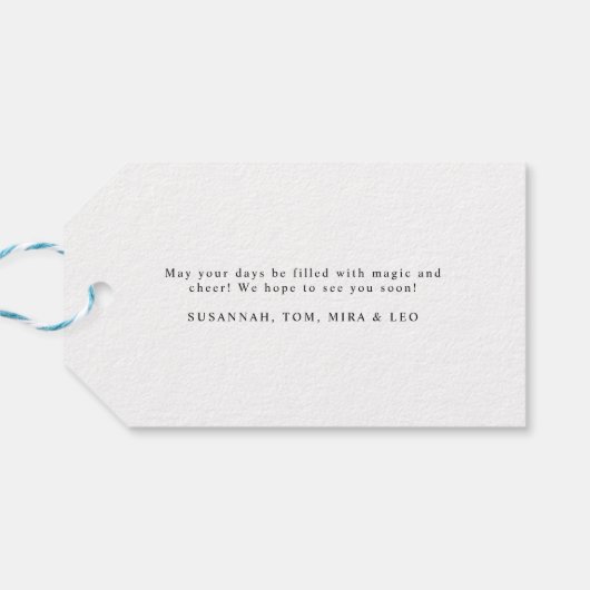 Elegant modern script Gold Snowflake Happy Holiday Cadeaulabel (Achterkant Horizontaal)