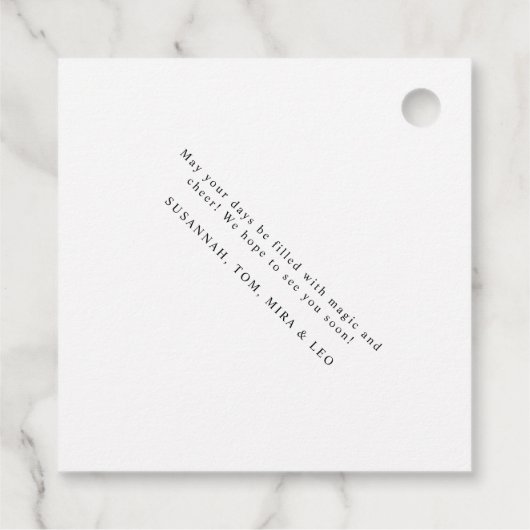 Elegant modern script Gold Snowflake Holiday Bedankjes Labels (Achterkant)