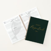 Elegant Modern Script Goud Zwart Eenvoudig Recept Notitieboek (Binnen)