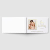 Elegant Modern Script Gouden Folie Foto Bruiloft Gastenboek (Volledig)