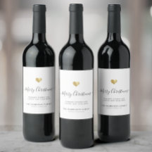 Elegant Modern Script Gouden Hart Prettig Kerstfee