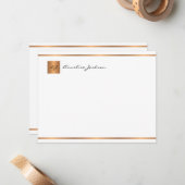 Elegant modern script goumonogram naam notitiekaartje (Voorkant / Achterkant in situ)