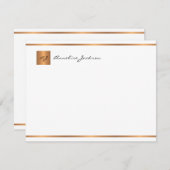 Elegant modern script goumonogram naam notitiekaartje (Voorkant / Achterkant)