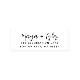 Elegant modern script handgeschreven adres rubberstempel