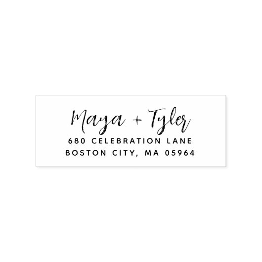 Elegant modern script handgeschreven adres rubberstempel (Afrduk)