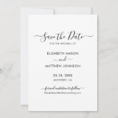 Elegant Modern Script Hart Foto Collage Bruiloft Save The Date (Achterkant)