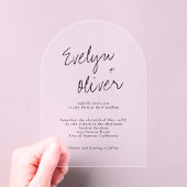 Elegant Modern Script Hedendaagse bruiloft Acryl Uitnodigingen