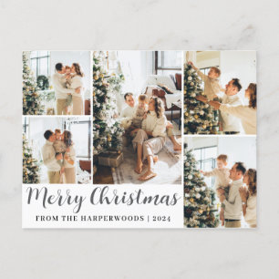 Elegant Modern Script Kerst Familie Foto Feestdagenkaart