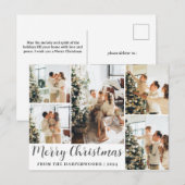 Elegant Modern Script Kerst Familie Foto Feestdagenkaart (Voorkant / Achterkant)