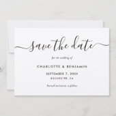 Elegant modern Script Kraft Paper Wedding Save The Date (Voorkant)