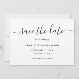 Elegant modern Script Kraft Paper Wedding Save The Date